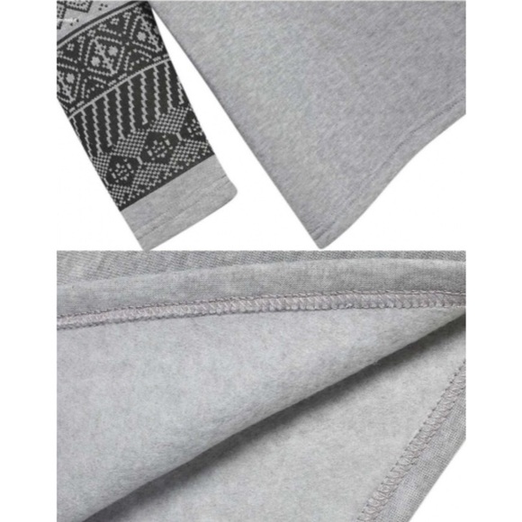 GRAY GEOMETRIC SLEEVE SWEATSHIRT - Picture 3 of 7